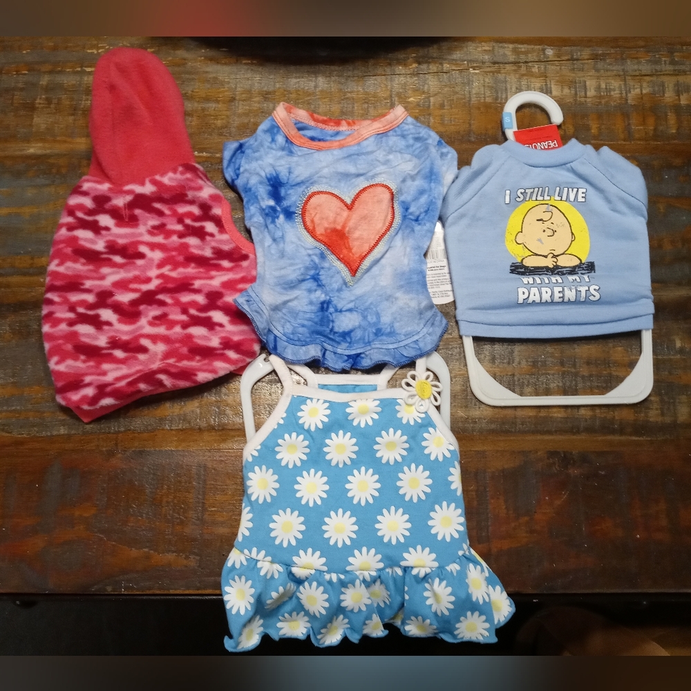 (4 Bundle) Small Top Paw Dog shirt dress fleece NWT
